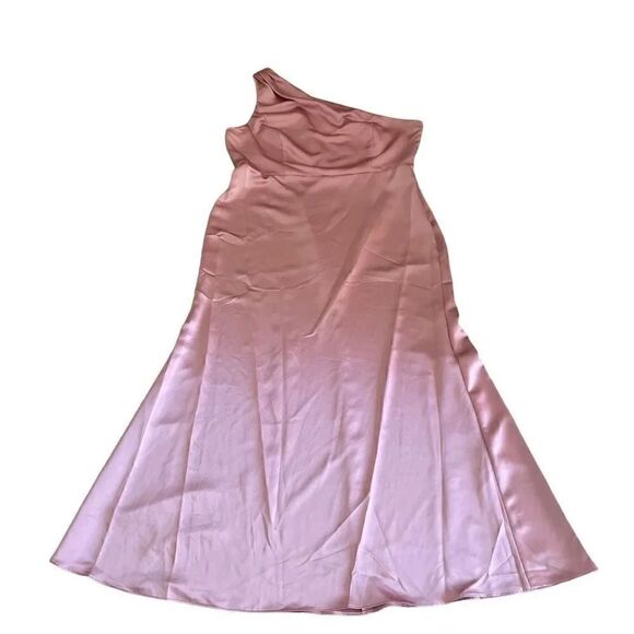 LOVELY One  Shoulder Plus Dessert Rose Blush Pink Elegant Bridesmaids 22W  #1656 - Picture 1 of 12